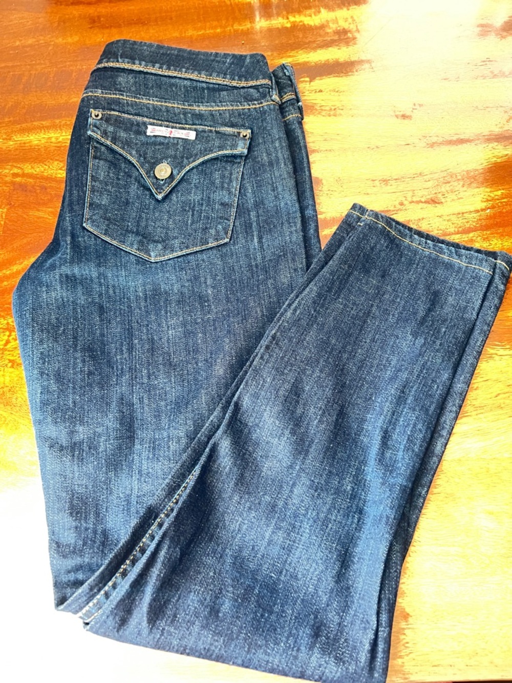 Hudson Jeans Straight Leg Dark Blue Denim